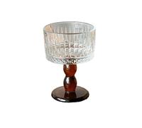 Retro relief ice cream glass high dessert ice cream yogurt bowl-amber-diamond [200ml]