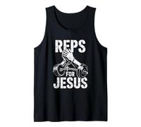 Retro Reps for Jesus Men Religious Fitness Prayer Tank Top
