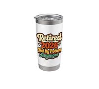 Retro Retired 2026 Not My Problem Anymore Funny Retirement Stainless Steel Insulated Tumbler
