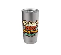 Retro Retired 2026 Not My Problem Anymore Funny Retirement Stainless Steel Insulated Tumbler
