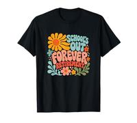 Retro Retired School's Out Forever Retirement Flowers T-Shirt