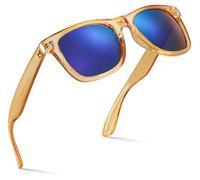 Retro Rewind Translucent Frame Colorful Neon 80s Mirrored Sunglasses for Men Women, Translucent Pumpkin Orange | Midnight Green Mirror Lens, One size