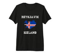 Retro Reykjavik Iceland Distressed Iceland Flag Premium T-Shirt