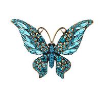 Retro Rhinestone Butterfly Brooch Vintage Crystal Animal Shape Corsage Bling Shawl Pin Shihny Clothes Badge Lapel Pin for Women Vintage Alloy Corsage, フリーサイズ