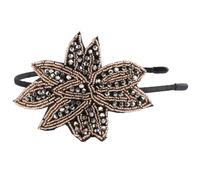 Retro Rhinestone Headband Beaded Leaves, Golden Bridal Hair Piece | Plastic Resin Construction, Delicate Elegant Style, for Women and Girls at Weddings, Birthdays and Special Occasions