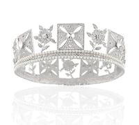 Retro Rhinestone Pearl King Queen Crown Full Circle Crown Wedding Headdress For Wedding Pageant Party Photography Christmas Gifts (Without Flannelette)