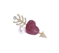 Retro Rhinestones Bowknot Heart Oval Brooch Lapel Pin Lightweight Design Versatile Jewelry Piece For Women Daily Wear Elegant Rhinestones Lapel Pin