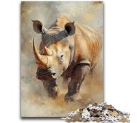 Retro Rhino 1000 Piece Jigsaw Puzzle for Adults And Teenagers,Learning Educational Toy for Is Ideal As A Gift for The Whole Family (50x75cm)
