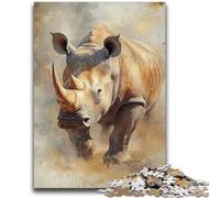Retro Rhino Jigsaw Puzzles 2000 Pieces for Adults Teens,Help The Brain Exercise Addictive Toys to Cultivate Patience Great Gift (70X100cm)