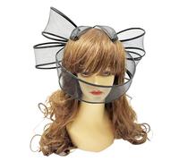 Retro Ribbon Net Flower Hair Clip Flower Hairpiece Costume Studded Oversized Flower Hairpin for Party