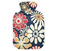 Retro Rich Flowers hot Bottle Water Bag with Soft Cover, 1L Warmer Bag for ( Scenario), Hand Feet Warmer, bolsas para agua Caliente