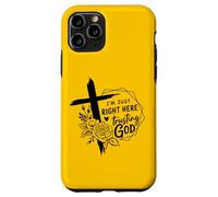 Retro Right Here Trusting God - Bible Verse Christian Faith Case for iPhone 11 Pro