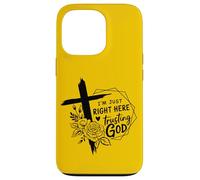 Retro Right Here Trusting God - Bible Verse Christian Faith Case for iPhone 13 Pro