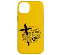 Retro Right Here Trusting God - Bible Verse Christian Faith Case for iPhone 14 Plus
