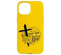 Retro Right Here Trusting God - Bible Verse Christian Faith Case for iPhone 15