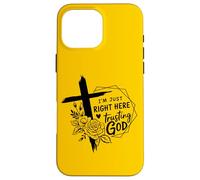 Retro Right Here Trusting God - Bible Verse Christian Faith Case for iPhone 16 Pro Max