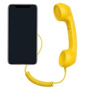 Retro Ring Phone Retro Corded Plug-in Clear Calls Type-C Receiver | Wired Video Chats Phone Handset for Video Chat Calls Tablet Computer Laptop Work Home Office Travel Yellow