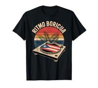 Retro Ritmo Boricua Record Player Fun Caribbean Turntable T-Shirt