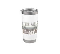 Retro River Falls Wisconsin Stainless Steel Insulated Tumbler