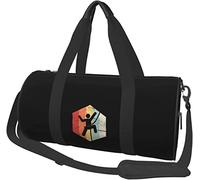 Retro Rock Climbing Icon Travel Luggage Duffel Bag Sports Rolling Foldable Duffel Bag, Black