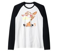 Retro Rock Music of Cute Horse - Donkey Raglan Baseball Tee