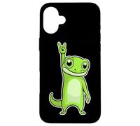 Retro Rock Music of Cute Lizard, Gecco Case for iPhone 16 Plus