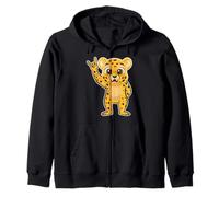 Retro Rock Music of Cute Lynx Zip Hoodie