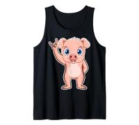 Retro Rock Music of Cute Pig, Piglet Tank Top