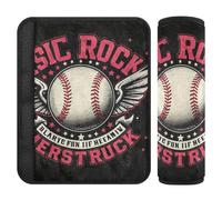 Retro Rock 'n' Roll Baseball Belt Shoulder Strap,Stop seat Belt Cutting into Neck,Seatbelt Cover for Adults for Sedan Auto Bag forro para cinturon de seguridad 2 pcs