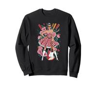 Retro Rock Polka Dot Dress Guitar Lady Sweatshirt