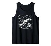 Retro Rocket Adventure - Vintage Space Explorer Moon & Stars Tank Top