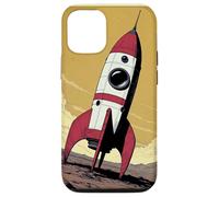 Retro Rocket Ship on Mars Case for iPhone 12/12 Pro