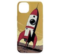 Retro Rocket Ship on Mars Case for iPhone 14 Plus