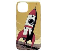 Retro Rocket Ship on Mars Case for iPhone 15 Plus