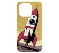 Retro Rocket Ship on Mars Case for iPhone 15 Pro