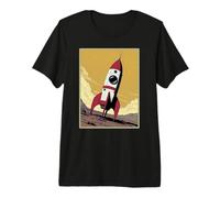 Retro Rocket Ship on Mars Premium T-Shirt