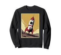 Retro Rocket Ship on Mars Sweatshirt