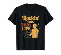 Retro Rockin This Baby Life Parenting Humor novelty T-Shirt