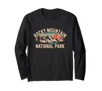 Retro Rocky Mountain National Park Vintage Sunset Long Sleeve T-Shirt
