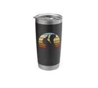 Retro Rodent Silhouette Vintage Sunset Red Squirrel Stainless Steel Insulated Tumbler
