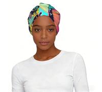 Retro Roller Skates Colorful Print Elastic Headscarf Hat Lightweight Breathable Women's Head Beach Vacation Accessory