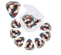 Retro Roller Skates Colorful Print Guitar Picks 12 Pack Guitar Plectrums with Storage Box Bass Picks For Acoustic Guitar Bass Electric Ukulele Includes 0.46mm, 0.71mm, 0.96mm