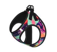 Retro Roller Skates Colorful Print Pet Leash Vest,Breathable Mesh Pet Harness, Reflective For Small Medium Dogs Safe Easy Walking