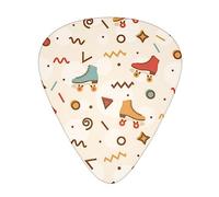 Retro Roller Skates Colorful Printed Guitar Picks,12 Pack Personalized Guitar Picks For Bass Acoustic Guitar Electric Guitar Includes 0.46mm/0.71mm/ 0.96mm