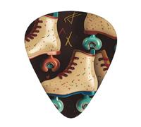 Retro Roller Skates Colorful Printed Guitar Picks 12-Piece Set - Comfortable, Versatile Plectrum for All Guitar Styles & Players