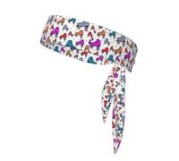 Retro Roller Skates Colorful Printing Double-Sided Head Tie Lightweight & Adjustable Keeps Hair Away Perfect For Sports
