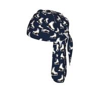 Retro Roller Skates Print Breathable Wide-Fit Cycling Cap Unisex Sports Head Cover Yoga Running Workouts