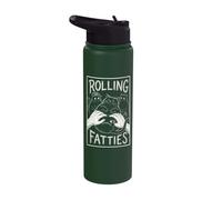Retro Rolling Fatties Funny Fat-Cat Urban Art Stainless Steel Insulated Water Bottle