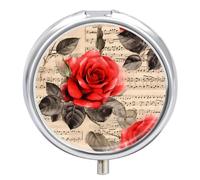 Retro Romantic Flowers Pill Box 3 Compartment Small Portable Medicine Case Pill Organizer for Pocket Purse