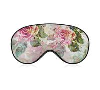 Retro Rose Flower Sleep Mask for Women Men, Breathable Soft Sleeping Mask Adjustable Eye Cover Light Blocking Eye Masks for Travel, Home, Office, Nap, Flights